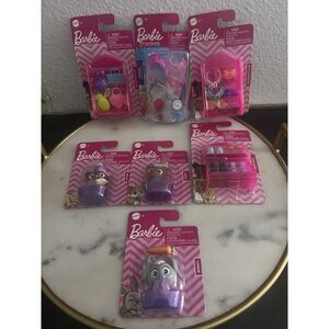 Mattel Barbie Shoes Purses Pet jewelry Mini Figurines Cake Topper Sports 11 Pkgs